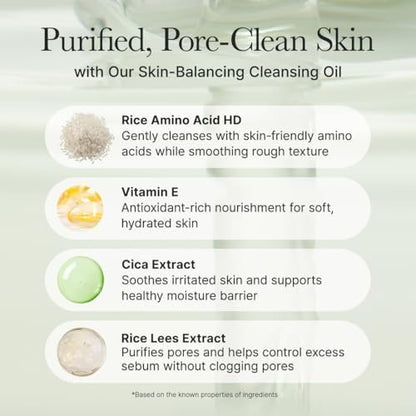 ARENCIA Pore Melt Mochi Makeup-Removing Cleansing Oil – Non-Comedogenic, Rice Amino Acids, Vitamin E, Cica & Ceramide, 6.76 fl oz