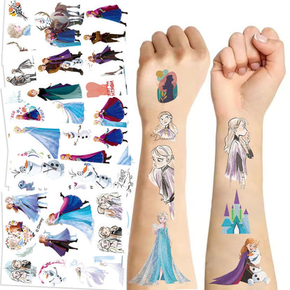 10 Sheets Frozen Temporary Tattoos for Kids - Disney Princess Birthday Party Favors, Cute Cartoon Decoration Sticker Gifts for Teen Girl Boys Home Activity Class Prizes Carnival Christmas Rewards