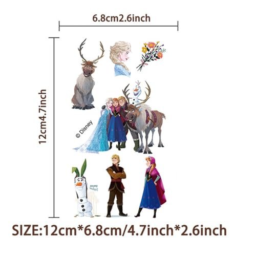 10 Sheets Frozen Temporary Tattoos for Kids - Disney Princess Birthday Party Favors, Cute Cartoon Decoration Sticker Gifts for Teen Girl Boys Home Activity Class Prizes Carnival Christmas Rewards - görsel 14