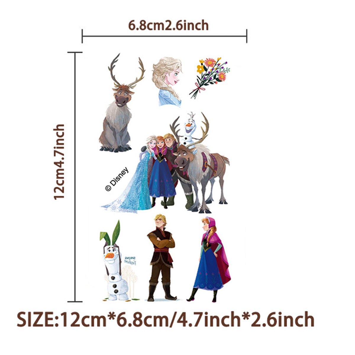 10 Sheets Frozen Temporary Tattoos for Kids - Disney Princess Birthday Party Favors, Cute Cartoon Decoration Sticker Gifts for Teen Girl Boys Home Activity Class Prizes Carnival Christmas Rewards - görsel 13