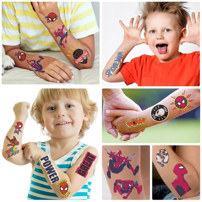 10 Sheets Spiderman Temporary Tattoos for Kids - Cool Birthday Party Favors, Cute Cartoon Decoration Sticker Gifts for Teen Girl Boys Home Activity Class Prizes Carnival Christmas Rewards