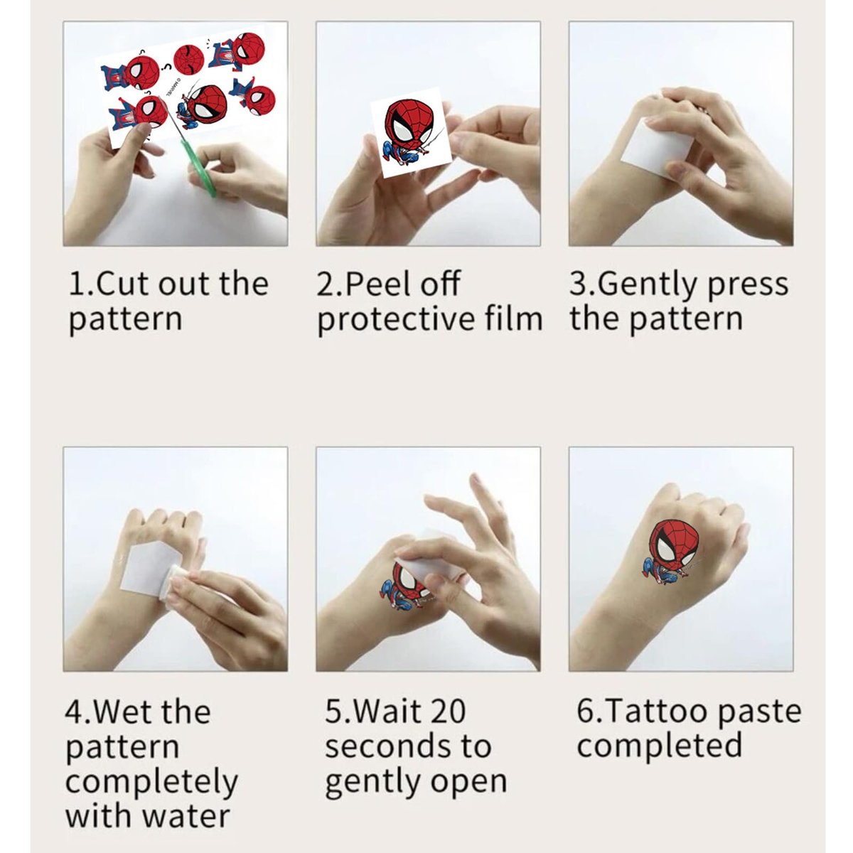 10 Sheets Spiderman Temporary Tattoos for Kids - Cool Birthday Party Favors, Cute Cartoon Decoration Sticker Gifts for Teen Girl Boys Home Activity Class Prizes Carnival Christmas Rewards - görsel 13