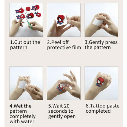 10 Sheets Spiderman Temporary Tattoos for Kids - Cool Birthday Party Favors, Cute Cartoon Decoration Sticker Gifts for Teen Girl Boys Home Activity Class Prizes Carnival Christmas Rewards