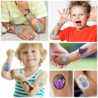 10 Sheets Disney Cartoon Temporary Tattoos for Kids - Princess Birthday Party Favors, Cute Cartoon Decoration Sticker Gifts for Teen Girls Boys Home Activity Class Prizes Carnival Christmas Rewards