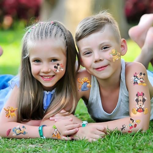 10 Sheets Disney Cartoon Temporary Tattoos for Kids - Princess Birthday Party Favors, Cute Cartoon Decoration Sticker Gifts for Teen Girls Boys Home Activity Class Prizes Carnival Christmas Rewards - görsel 4
