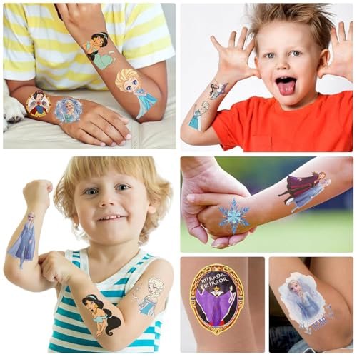 10 Sheets Disney Cartoon Temporary Tattoos for Kids - Princess Birthday Party Favors, Cute Cartoon Decoration Sticker Gifts for Teen Girls Boys Home Activity Class Prizes Carnival Christmas Rewards - görsel 6