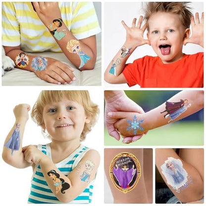 10 Sheets Disney Cartoon Temporary Tattoos for Kids - Princess Birthday Party Favors, Cute Cartoon Decoration Sticker Gifts for Teen Girls Boys Home Activity Class Prizes Carnival Christmas Rewards