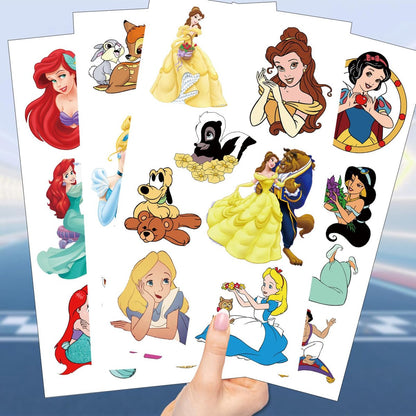 10 Sheets Disney Cartoon Temporary Tattoos for Kids - Princess Birthday Party Favors, Cute Cartoon Decoration Sticker Gifts for Teen Girls Boys Home Activity Class Prizes Carnival Christmas Rewards