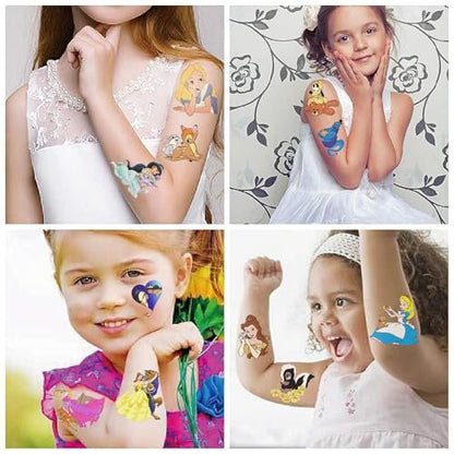 10 Sheets Disney Cartoon Temporary Tattoos for Kids - Princess Birthday Party Favors, Cute Cartoon Decoration Sticker Gifts for Teen Girls Boys Home Activity Class Prizes Carnival Christmas Rewards