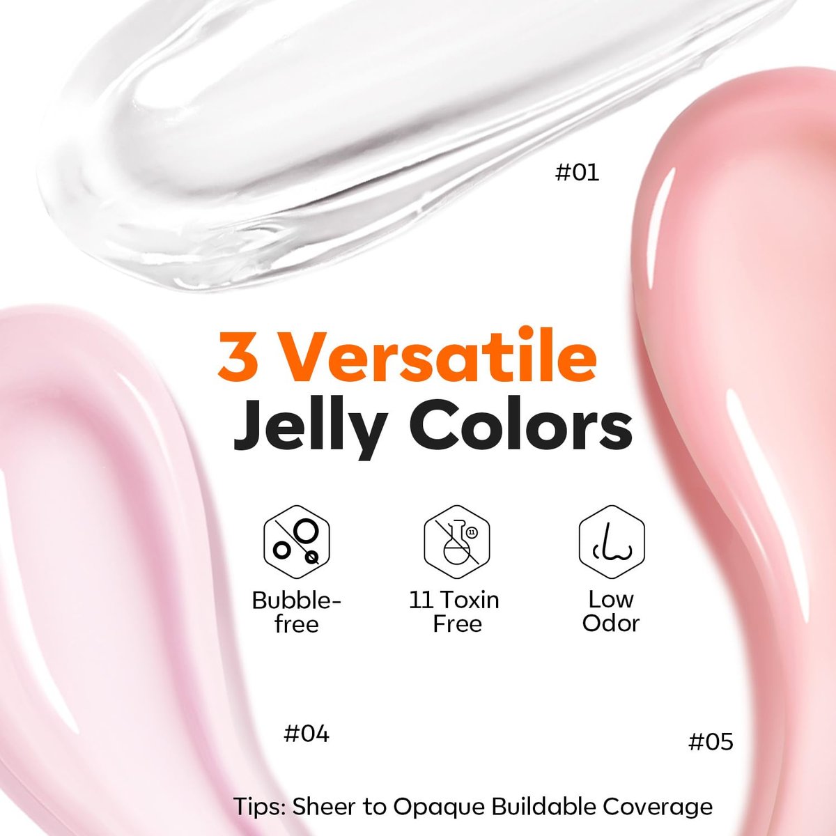 modelones False Nail Gels Builder Nail Gel 3 Colors French Tip – 10-in-One Clear Nude Pink Hard Gel Nail Kit with Dual End Brush, Paper Forms for Extension Apex Building Sculpting LED Cured Avelisse