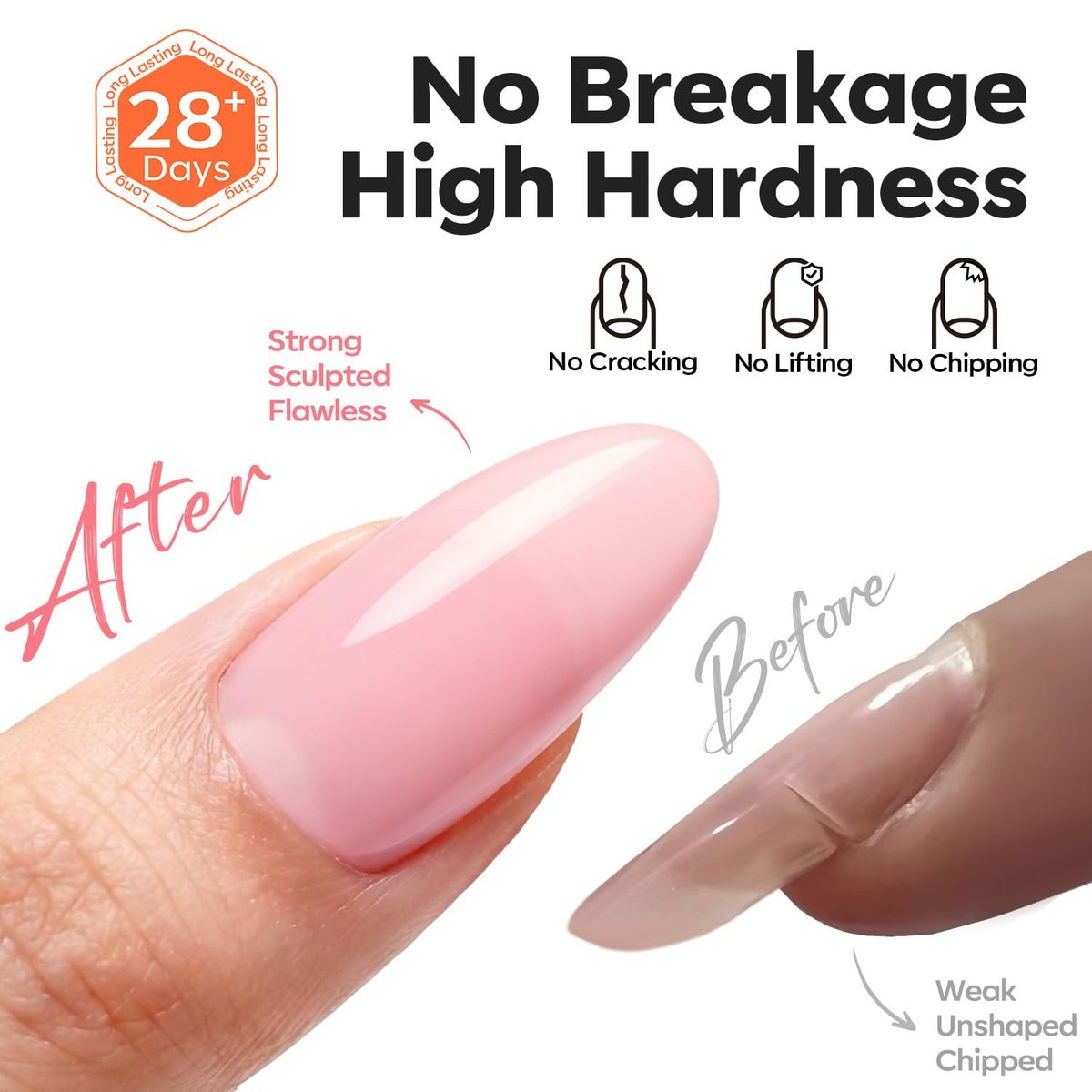 modelones False Nail Gels Builder Nail Gel 3 Colors French Tip – 10-in-One Clear Nude Pink Hard Gel Nail Kit with Dual End Brush, Paper Forms for Extension Apex Building Sculpting LED Cured Avelisse