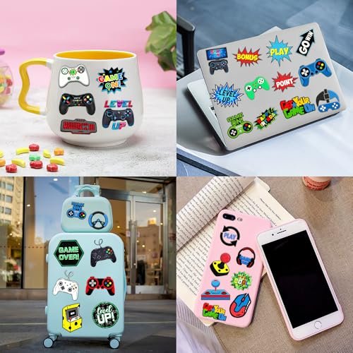 60 PCS Video Game Pre-Cut Temporary Tattoos for Kids Birthday Party Favors, Decorations, Supplies, Classroom Rewards, Carnival Prizes - 5 Sheets of Super Cute Gamer Tattoo Stickers for Boys & Girls - görsel 12
