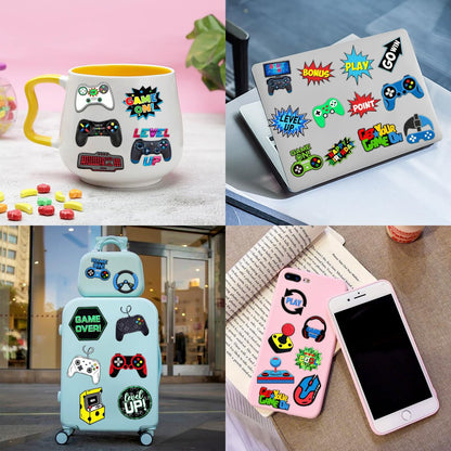 60 PCS Video Game Pre-Cut Temporary Tattoos for Kids Birthday Party Favors, Decorations, Supplies, Classroom Rewards, Carnival Prizes - 5 Sheets of Super Cute Gamer Tattoo Stickers for Boys & Girls