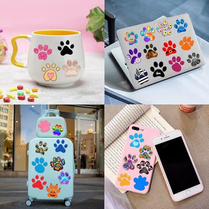 60 PCS Paw Print Temporary Tattoos for Kids - Pre-Cut Dog & Cat Animal Stickers | Perfect Party Favors, Birthday Decorations, Classroom Rewards & Goodie Bag Fillers for Boys & Girls