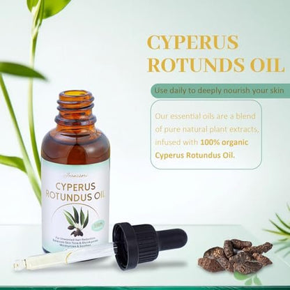 3 Pack Cyperus Rotundus Oil for Hair Removal - Reduce Unwanted Hair Growth Naturally, Moisturizing & Soothing Body Oil for All Skin Types