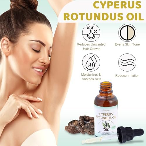 3 Pack Cyperus Rotundus Oil for Hair Removal - Reduce Unwanted Hair Growth Naturally, Moisturizing & Soothing Body Oil for All Skin Types - görsel 6