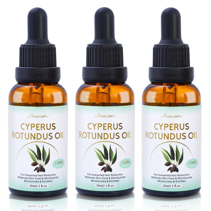 3 Pack Cyperus Rotundus Oil for Hair Removal - Reduce Unwanted Hair Growth Naturally, Moisturizing & Soothing Body Oil for All Skin Types