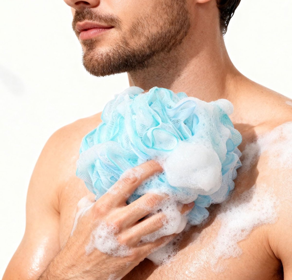 BTYMS XXL Large Loofah Bath Sponge 100g/pc, 6Pcs Exfoliating Mesh Pouf Bath Scrunchies Shower Puffs for Men and Women - görsel 11