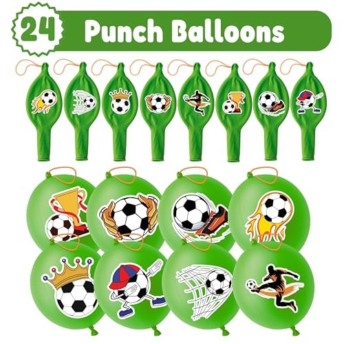 72 PCS Soccer Party Favors – 48 Pre-Cut Temporary Tattoos & 24 Soccer Punch Balloons Themed Birthday Party Decorations Supplies Favors Soccer Team Gifts Goodie Bag Fillers Classroom Rewards - görsel 8