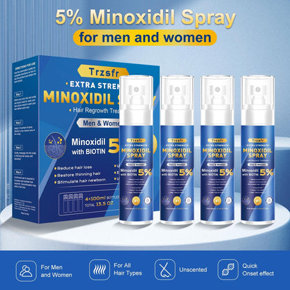 5% Minoxidil Hair Growth Serum for Men & Women | Extra Strength with Biotin | 6-Month Supply (4 Pack, 14 fl oz) | Clinically Proven Hair Regrowth Treatment for Thinning Hair & Beard Growth Avelisse