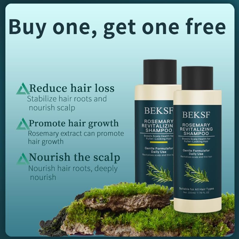 BEKSF Rosemary Shampoo - Sulfate & Paraben-Free for Oily Scalp & Sensitive Skin | 2-Pack Avelisse