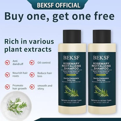 BEKSF Rosemary Shampoo - Sulfate & Paraben-Free for Oily Scalp & Sensitive Skin | 2-Pack Avelisse