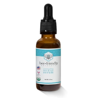 Organic Face & Eye Serum by BeeFriendly – Deep Hydration, Nourishes, Tightens, Firms, and Lifts Facial Skin – USDA Certified & All Natural Serum for Women or Men, 1 oz Avelisse