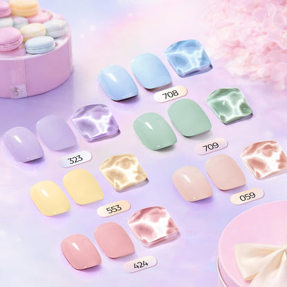 AZUREBEAUTY 6 Colors Pastel Macaron Dip Powder Nail Kit – Cream Yellow, Blue, Mint Green – No UV Lamp Needed Avelisse
