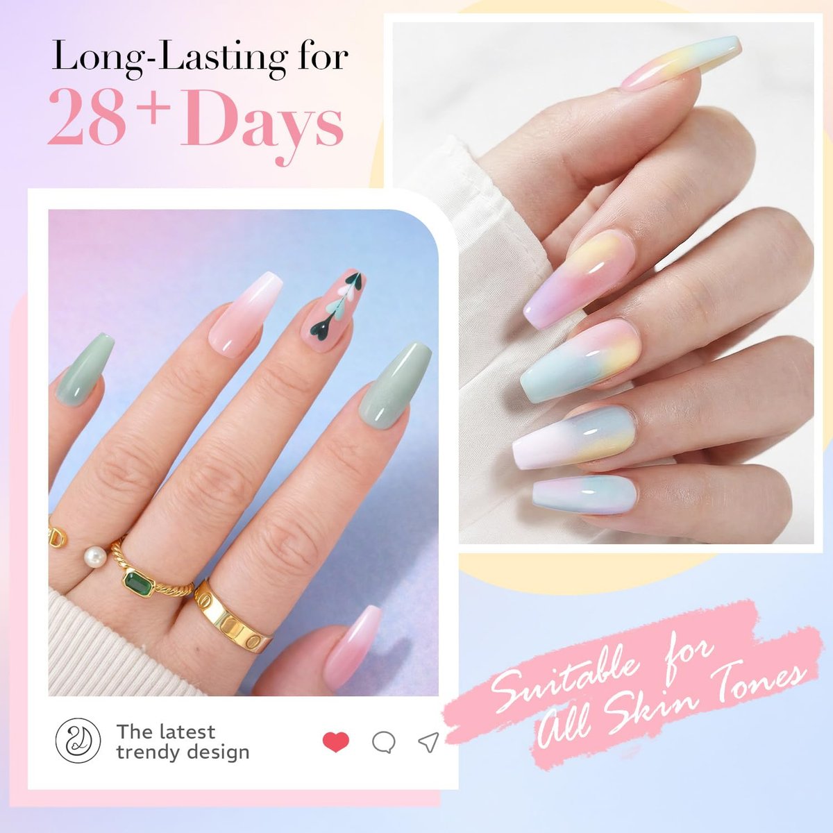 AZUREBEAUTY 6 Colors Pastel Macaron Dip Powder Nail Kit – Cream Yellow, Blue, Mint Green – No UV Lamp Needed Avelisse