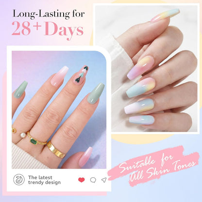 AZUREBEAUTY 6 Colors Pastel Macaron Dip Powder Nail Kit – Cream Yellow, Blue, Mint Green – No UV Lamp Needed Avelisse