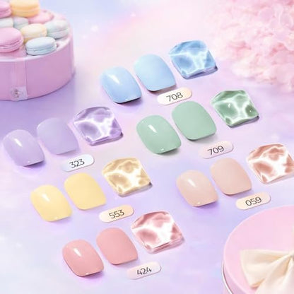 AZUREBEAUTY 6 Colors Pastel Macaron Dip Powder Nail Kit – Cream Yellow, Blue, Mint Green – No UV Lamp Needed Avelisse