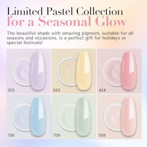AZUREBEAUTY 6 Colors Pastel Macaron Dip Powder Nail Kit – Cream Yellow, Blue, Mint Green – No UV Lamp Needed Avelisse