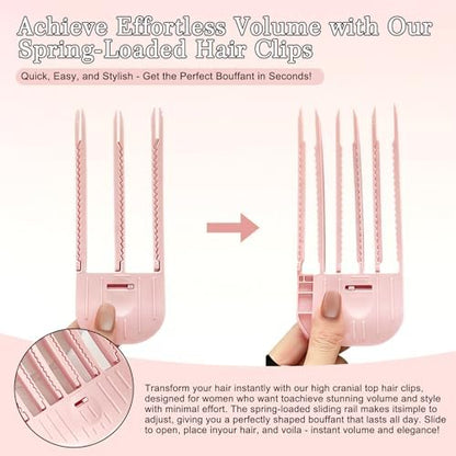 NITOTECA Hair Volume Clip (2pcs) – Volumizing Root Lift Tool for Thin Hair, Fluffy Bangs, Wedding & Daily Styling – Pink