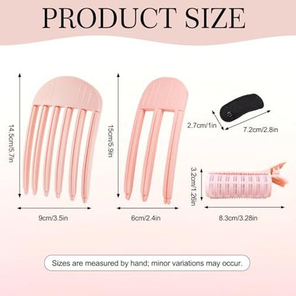 NITOTECA Hair Volume Clip (2pcs) – Volumizing Root Lift Tool for Thin Hair, Fluffy Bangs, Wedding & Daily Styling – Pink