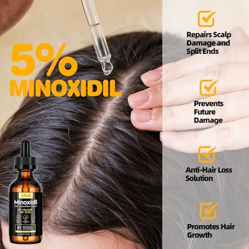 5% Minoxidil Hair Growth Serum for Men and Women - Biotin Hair Serum, Safe Hair Regrowth Treatment, Prevent Scalp Hair Loss, 60ml / 2.11 fl.oz - görsel 5