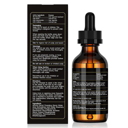 2-Pack 5% Minoxidil Hair Growth Serum for Men and Women - Hair Regrowth Treatment for Stronger, Thicker, Longer Hair & Facial Hair Grooming Avelisse