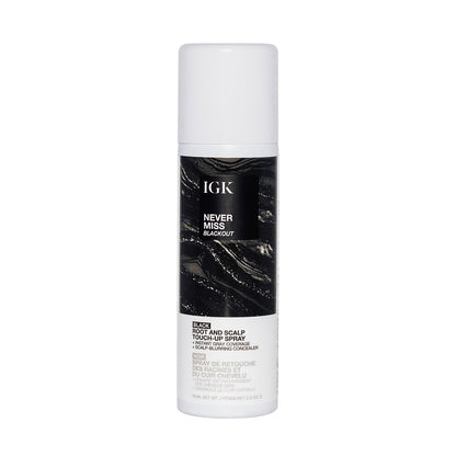 IGK Never Miss Root and Scalp Touch-Up Spray for Gray Coverage – Black Hair Color, Sweat-Resistant, Waterproof, Natural-Looking Root Concealer, 2.0 oz Avelisse