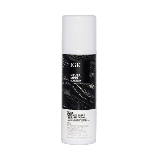 IGK Never Miss Root and Scalp Touch-Up Spray for Gray Coverage – Black Hair Color, Sweat-Resistant, Waterproof, Natural-Looking Root Concealer, 2.0 oz Avelisse