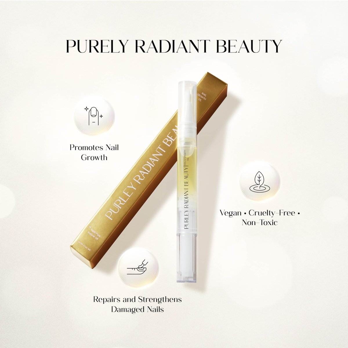Purely Radiant Beauty Nail Growth Oil – Natural Cuticle Serum for Stronger Nails & Healthy Growth | Jojoba, Castor, Coconut & Argan Oils | Prevents Breakage, Peeling & Brittleness (3ml) - görsel 5