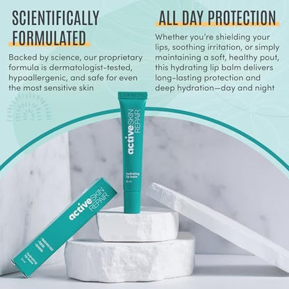 Active Skin Repair Hydrating Lip Balm for Dry Lips, EWG Certified Long-Lasting Moisturizing Lip Balm with Hyaluronic Acid, Peptides, and Ceramides, 10 ml Avelisse