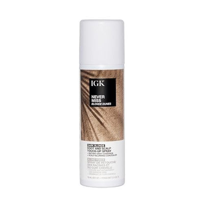 IGK NEVER MISS Root & Scalp Touch-Up Spray - Dark Blonde | Temporary Gray Coverage for Roots & Thinning Hair | Waterproof, Sweat-Resistant, Non-Flaking | With Biotin, Rosemary & Squalane | 2oz Avelisse