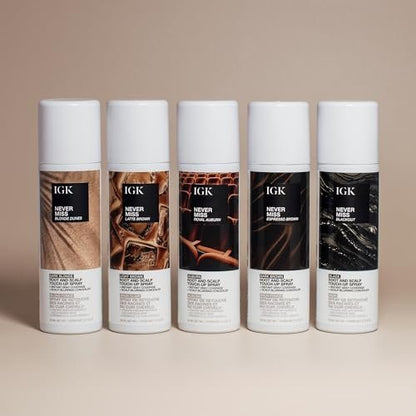 IGK NEVER MISS Root & Scalp Touch-Up Spray - Dark Blonde | Temporary Gray Coverage for Roots & Thinning Hair | Waterproof, Sweat-Resistant, Non-Flaking | With Biotin, Rosemary & Squalane | 2oz Avelisse