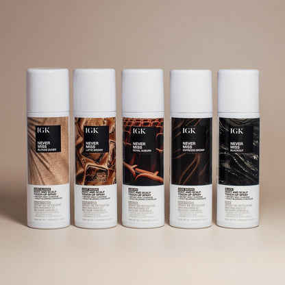 IGK NEVER MISS Root & Scalp Touch-Up Spray - Dark Blonde | Temporary Gray Coverage for Roots & Thinning Hair | Waterproof, Sweat-Resistant, Non-Flaking | With Biotin, Rosemary & Squalane | 2oz Avelisse