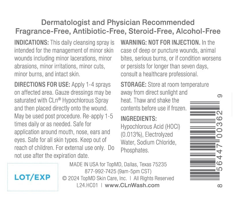 CLn Hypochlorous Spray - Daily Cleansing Spray for Minor Skin Cuts and Lacerations, 3 fl. oz. - görsel 3