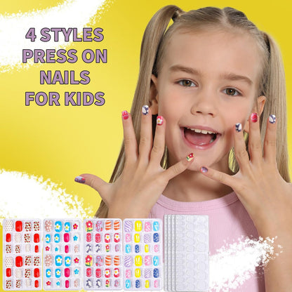 FANDAMEI Nail Kit for Girls - Complete Press on Nails, Nail Polish & Art Set for Teens (Multicolor) Avelisse