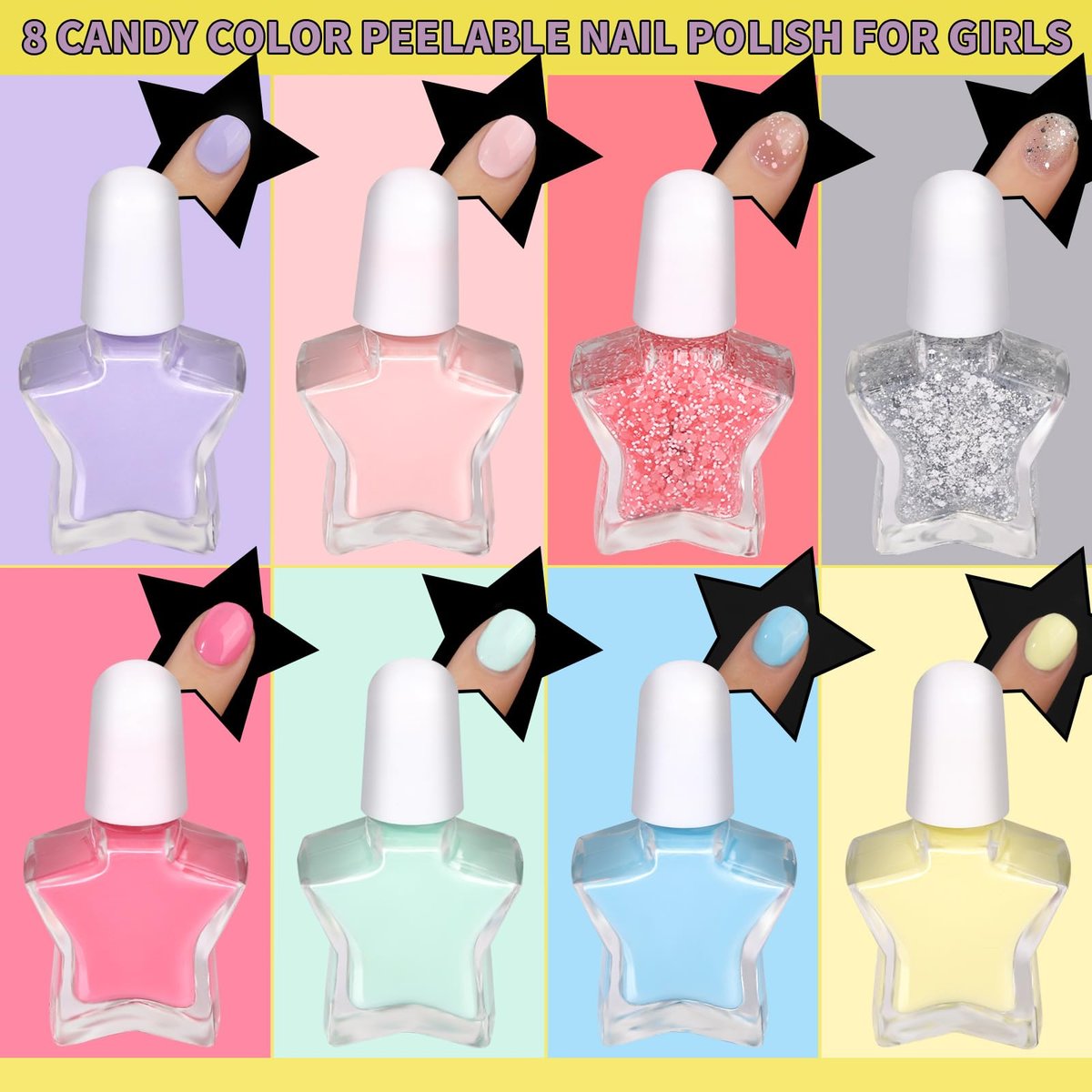 FANDAMEI Nail Kit for Girls - Complete Press on Nails, Nail Polish & Art Set for Teens (Multicolor) Avelisse