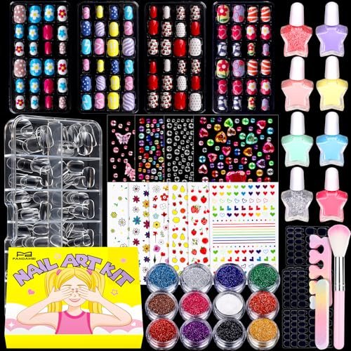 FANDAMEI Nail Kit for Girls - Complete Press on Nails, Nail Polish & Art Set for Teens (Multicolor) Avelisse