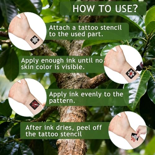 10-Color Temporary Tattoo Kit with 86 Stencils for Kids, Adults & Beginners - Body Art Painting Party Fun Avelisse