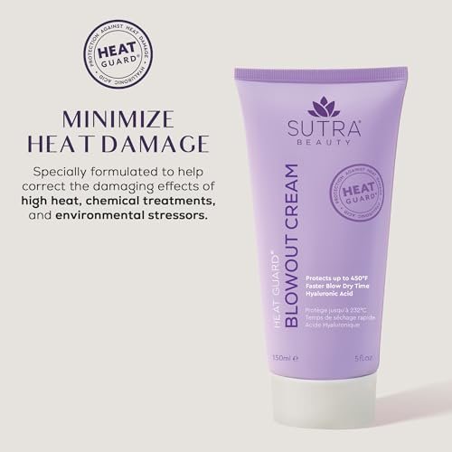 SUTRA Heat Guard Blowout Cream – Hyaluronic Acid Heat Protectant up to 450°F – Lightweight Frizz Control & Moisture for Smooth, Voluminous Blowouts – Sulfate-Free, Paraben-Free, Phthalate-Free Avelisse