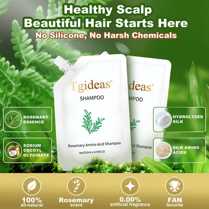 Tgideas Rosemary Biotin Amino Acid Shampoo for Hair Growth – Thinning Hair Loss Treatment for Women and Men, 8.45 fl oz (Pack of 2)